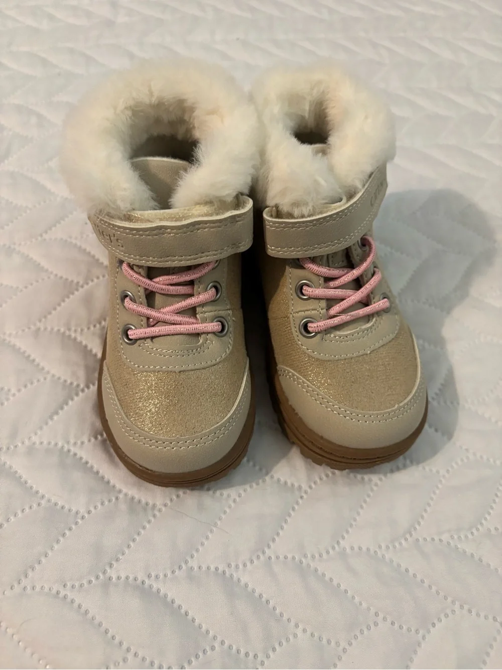 Carter's Pink Lace & Faux-Fur Trim Girls Cold-Weather Boots